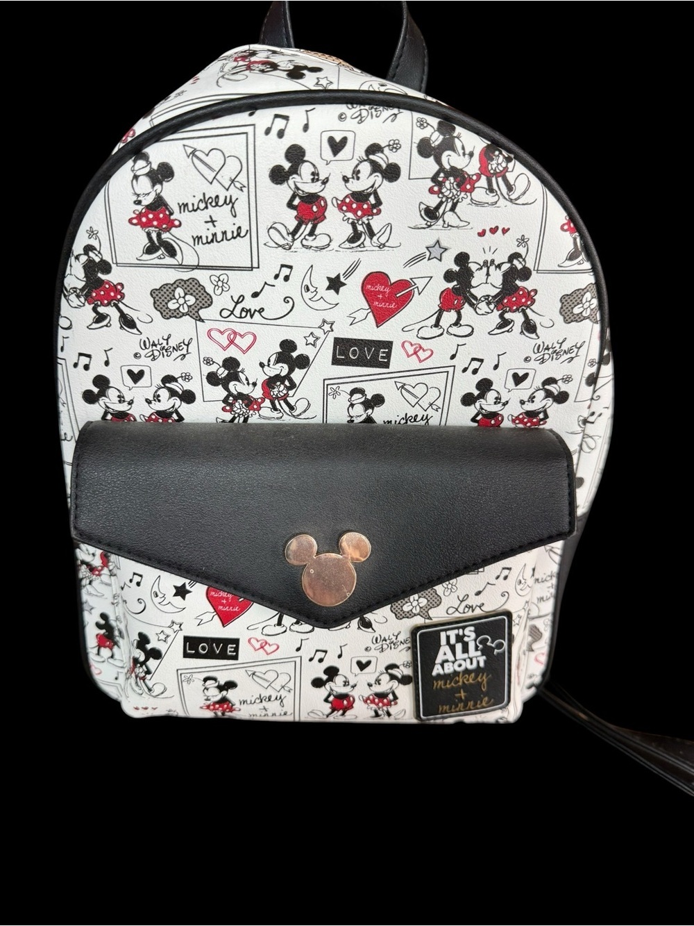 Disney Mickey & Minnie White and Black Mini Backpack